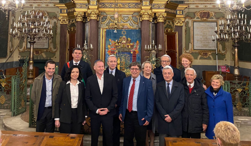 L'ambasciatore di Israele, Alon Bar, in Sinagoga a Casale